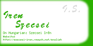 iren szecsei business card