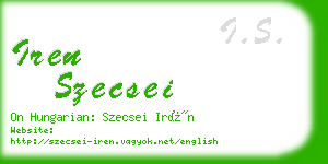 iren szecsei business card